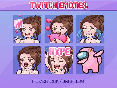 chibi girl twitch emotes among us badges cartoon emotes chibi twitch emotes emotes streamer streamers twitch emotes twitch sub badges twitchtv