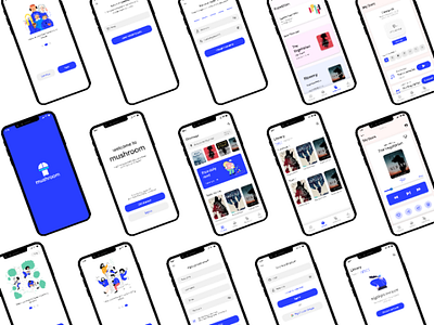 Mushroom - An audiobook app adode xd audiobook mobile app ui ux
