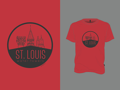 St. Louis Water Towers apparel city design graphicdesgn illustration illustrations illustrator midwest missouri red stlouis t shirt tee design tees tshirt tshirtdesign vector