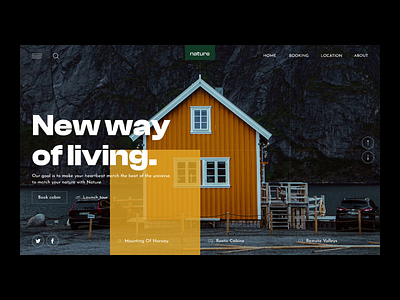 Cabin Reservation animation booking cabin design home page interaction landing nature travel typography ui visual design web