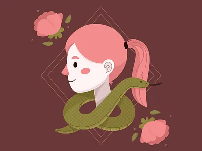Snake Girl design girl illustration snake vector
