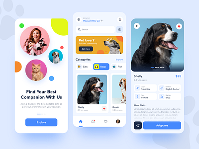 Fluffy - Pet Store App by Sophia Miller for Bacancy on Dribbble