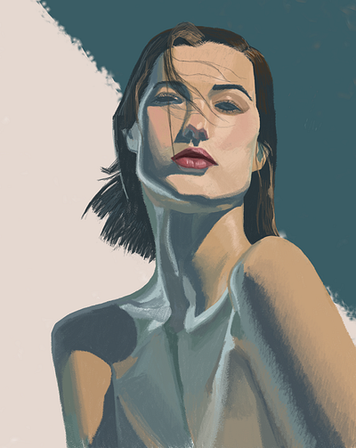 Woman portrait digital painting digitalart graphicdesign illustration photoshop vogue