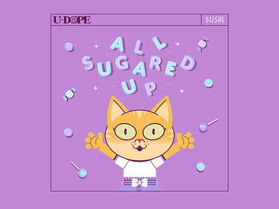 UDOPE: SUSHI ALL SUGARED UP candy cat girl illustration illustrator lolipop sushi