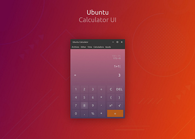 Ubuntu Calculator UI calculadora calculator dailyui gradient linux ubuntu userinterface