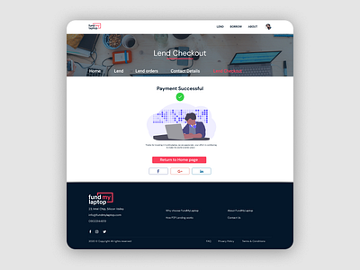 Fund My Laptop(Payment Modal Successful) design payment successful