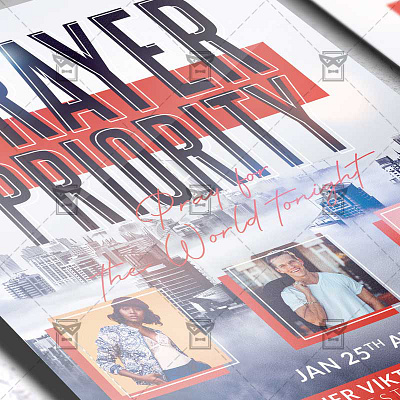 Prayer Priority - Flyer PSD Template christmas service church conference church event gospel night prayer flyer sunday service worship event