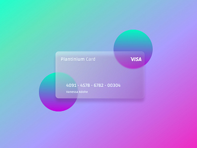 Virtual card - glass morphism effect branding branding design dribbble best shot e commerce design glassmorphism minimal ui uiux ux vector virtual card visa card