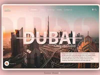 Dubai Travel Web LAnding Page.