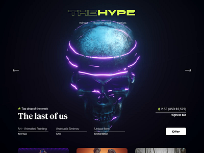 THE HYPE 3d art direction bitcoin concept crypto cyberpunk dark design direction digital art ecommerce ethereum experimental fashion interface landing page minimalistic retro retrowave ui ux