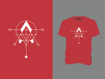 Geometric Dreamcatcher abstract apparel art circle design exploration geometric geometry illustration illustrator lines red shapes t shirt triangle tribal vector