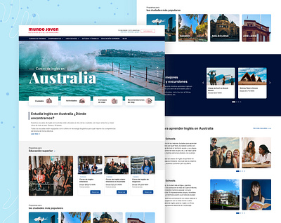 Landing Page - Cursos de Idiomas en el extranjero design education website language language learning language school schools study abroad ui ux