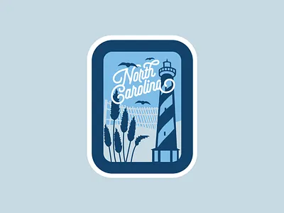 North Carolina Lighthouse Patch badge badge design beach coastal design illustration lettering lighthouse north carolina patch typography vector