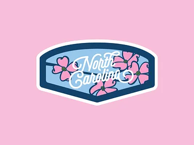 North Carolina Dogwood Patch badge badge design design flower illustration lettering north carolina patch vector
