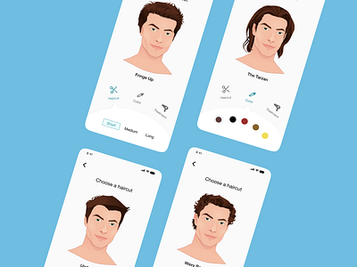 Hairstyle Generator design hairstyle hairstyle generator mobile mobiledesign ui ux xddailychallenge