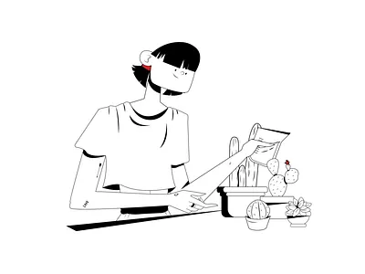 Cozy time adobe illustrator app art character china creative design digital dribble flatdesign girl graphic graphic design happy home illustration minimal plant stay home vector