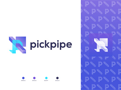 PickPipe Logo Exploration blockchain technology branding branding identity design business agency service creative flat grid gloden ratio flat symbol company icon illustrator color software application desktop startup b2b product vector logo brand