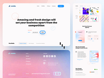 Design Agency @Twinkle@ hero page branding creative design desktop typography ui ui design uidesign web webdesign