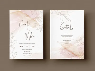 Beautiful and elegant floral wedding invitation card template background beautiful card celebration decoration decorative design elegant floral flower frame greeting illustration invitation invite marriage spring template vector wedding