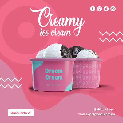 Creamy Ice Cream Food 3d 3d animation 3d modeling 3dmax animation blender branding c4d food marketing maya modeling social media