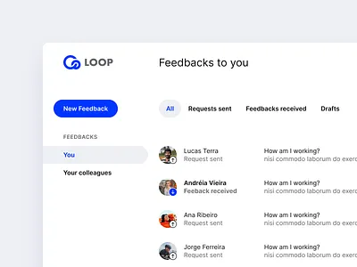 Loop inbox screen clean dashboard desktop figma interface design minimalist simple ui design