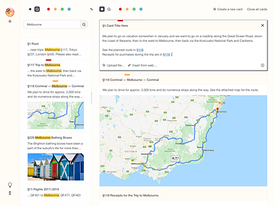 A note-taking app UI concept cards cards ui links notes notes app search search bar search results ui ux web app wiki zettelkasten