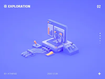 Exploration and application of AI in analysis 3d ai c4d chip computer data design performance science and technology search software 性能 插图 搜索 数据 科技 视觉