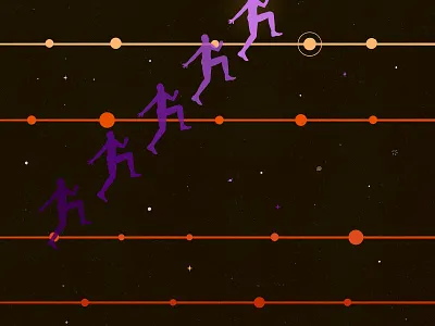 ✧ timeline jumping ✧ illustration jumping jumping game character space timeless timeline