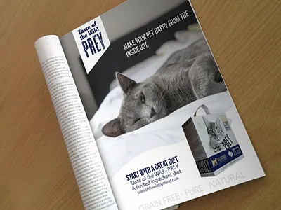 Taste of the Wild Prey Repackage Design magazine ad packaging design pet food