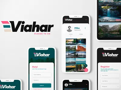 Viahar Project concept travel app ux ui
