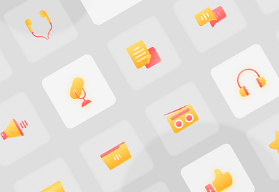 Podcast Icon Set app design flat icon icondesigner iconset illustration illustrator podcast podcast logo ui vector website