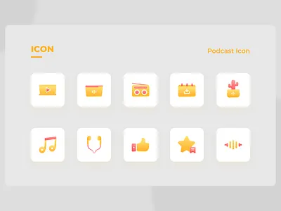 Podcast Icon Set app flat icon icondesigner iconfreelancer iconset illustration logo podcast podcast logo podcasting ui website