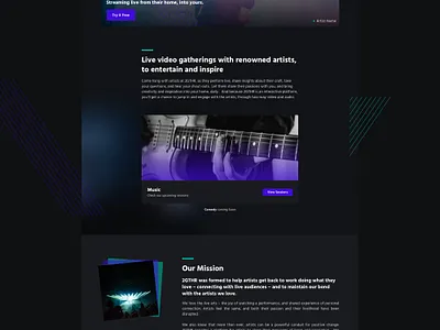 2GTHR - Home page design - UI/UX dark mode dark ui live chat streaming ui ux video conferencing web design