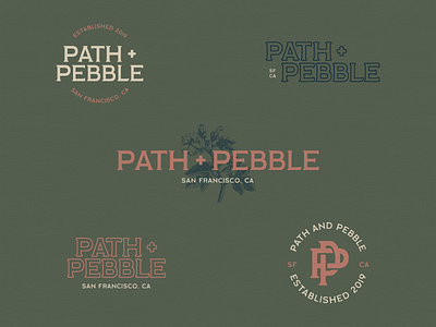 Path and Pebble – Secondary Logos brand identity branding branding design clothing brand exploration graphic design illustration lifestyle brand san francisco sustainability typography