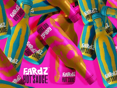 FARDZ Hot Sauce bottledesin branding design hot sauce illustration monster skull skull and crossbones skull art skull logo tobasco typography