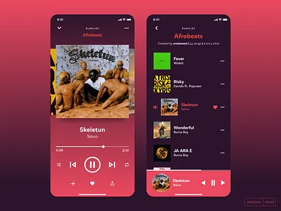 #DailyUI | Day #009 - Music Player 009 afrobeats dailyui design music app music player ui ui design uiux ux ux design