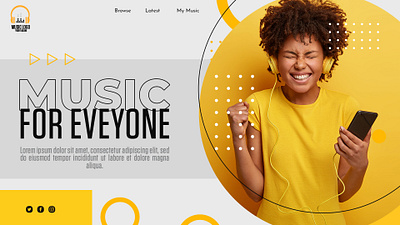 music web shot creative design illustration landing page music app typography ux web design