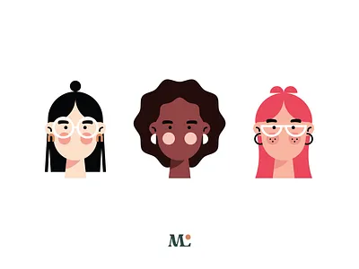 Morning Lola Site Illustration asian black blush earrings face freckles home page icon illustration jewelry love morning people person red head uiux website white woman women