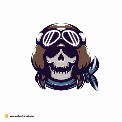 skull pilot animation branding character characterdesign esport illustration logo logodesigners mascot vector