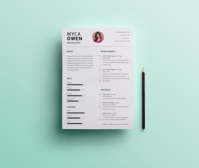 Resume/Cv Design Template animation branding cv design cv resume template design illustration illustrator resume typography vector