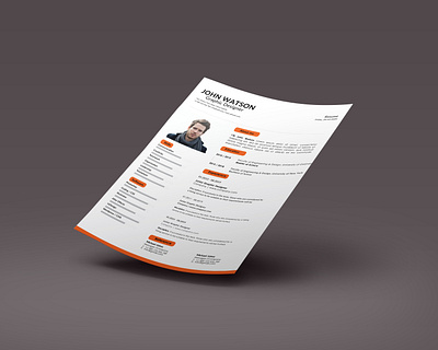 Resume/CV Design Template animation cv design cv resume template design illustration illustrator minimal resume ui vector