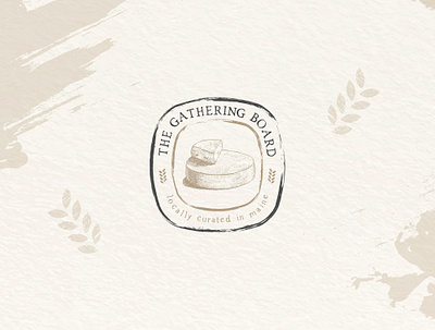 The gathering board board branding cheese design dish food gathering illustration leaf logo maine nature plate shop vector