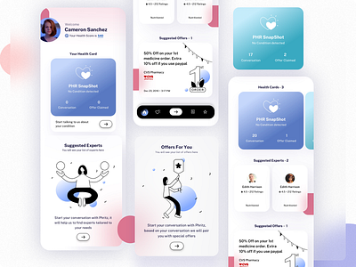 Health Care App app design concept design glassmorphism healthcare app illustrations ui design ux design