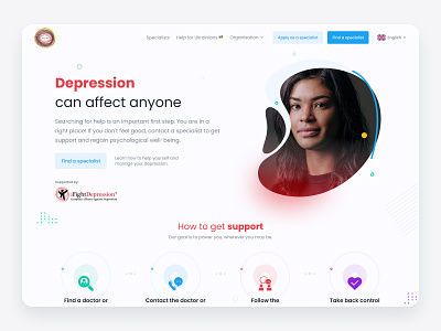 Design for Mental Health Care website care depression guide health home page landing page marketplace mental multilingual psychologist responsive social support tool tutor ui urkaine ux web card website