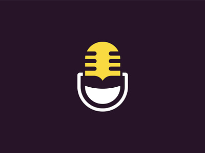 Podcast Logo audio broadcast broadcasting communication entertainment illustration media mic microphone music podcast podcasting radio record show sound speech studio technology voice