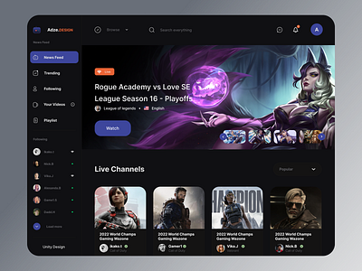 Gaming Website designs, themes, templates and downloadable graphic elements  on Dribbble