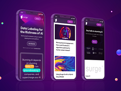 Surge AI | Responsive SaaS web design artificial intelligence lift agency mobile friendly responsive saas ui ux web design weblow