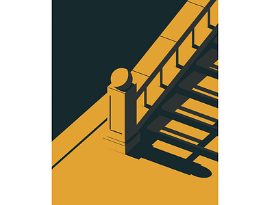 STAIRWELL adobe illustrator architecture art building friends illustration interior isometric illustration light memories minimal art minimalism shadows staircase urban art vector vector illustration yellow