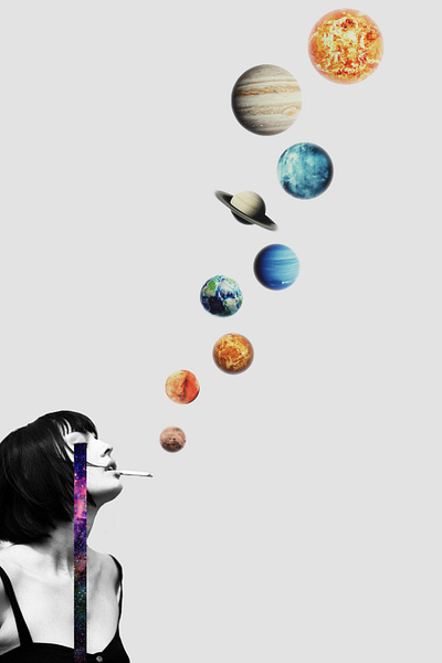 Smoke out planets art design girl graphic graphic art graphic design graphicdesign photoshop planet planet earth planets space universe