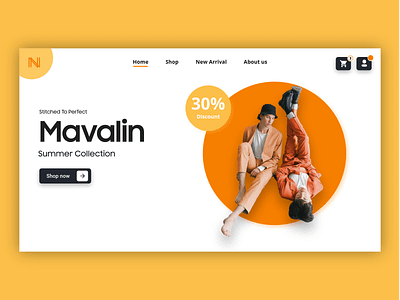 Cloth Shop UI brand branding clothes design ecommerce landingpage minimal new orange shop trend trendy ui uidesign web